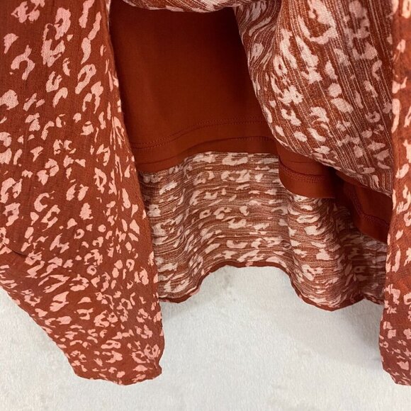 Simply Vera Vera Wang Midi Skirt Womens Size Large Sharkbite Hem Burnt Orange - Picture 10 of 14